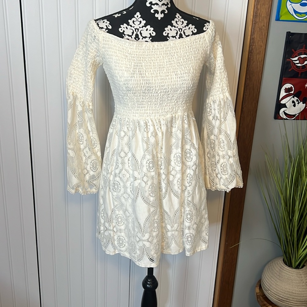 Lace off the shoulder dress